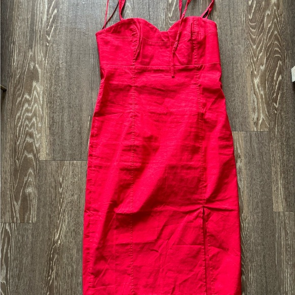 ANTHROPOLOGIE CORSET DRESS -RED - NWT - SZ L - Picture 2 of 4